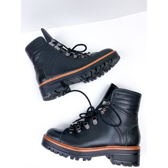 Marc Fisher Iston Combat Moto Hiker Boots Black - Picture 5 of 6